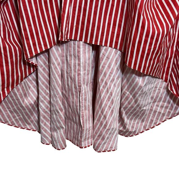 TOV Los Angeles Striped Batwing Asymmetrical High Low Hem Tunic Shirt Dress XL - Picture 6 of 9